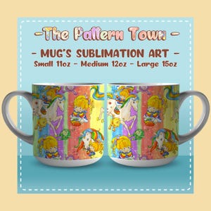Digital Art Wrap for Mug Bright Color Girl 11oz, 12oz and 15oz - NO AI