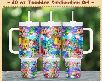 Aqua Boy Sea Village Art (ohne KI) 40oz Becherfolie PNG 300 DPI – Sublimationsdesign Digitale Datei