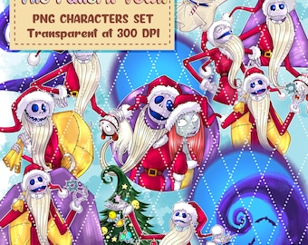 Scary Funny Xmas PNG Sticker Bundle (No AI Art) 300 DPI Transparent – Clipart for Sublimation, T-Shirt & Crafts Digital Download