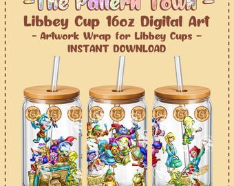 Magische mittelalterliche Bären (ohne KI) – 16-oz-Libbey-Glasdosenfolie (PNG, 300 dpi) – Design für Sublimationsbecher (digitaler Download)