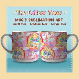 Digital Art Wrap for Mugs Rainbow Girl Sizes 11oz, 12oz and 15oz - NO AI