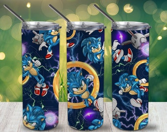 Game Hedgehog Skinny Tumbler 20oz Wrap PNG 300 DPI – Sublimation Design Digital Download