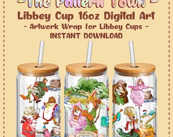 Robin Hood (ohne KI) 16oz Libbey Glasdosen-Folie PNG 300 DPI – Sublimationsbecher-Design zum digitalen Download