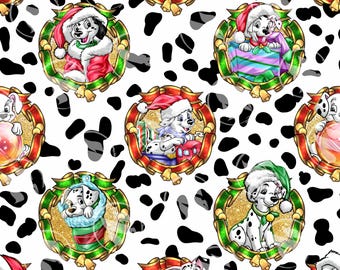 Weihnachtliches Welpenmuster mit süßen Flecken (ohne KI) Nahtloses Muster 15" x 15" 300 DPI – Digitalpapier für Sublimation, Stoff & Scrapbooking