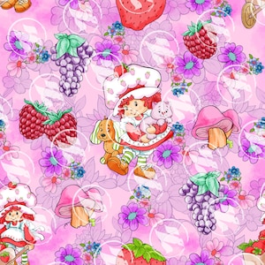 Fruit Cute Girl Pink Background Seamless Art