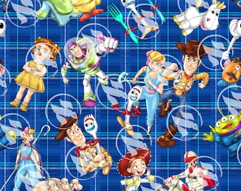 Motif à carreaux bleus Toy's Adventure (sans fichier AI) sans couture 38 x 38 cm (15 x 15 pouces), 300 DPI – Papier numérique pour sublimation, tissu et scrapbooking