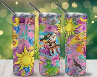 Magic Hair Princess Skinny Tumbler 20oz Wrap PNG 300 DPI – Sublimation Design Digital Download