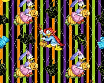 Halloween-Entenpaar-Streifenmuster (ohne IA) Nahtloses Muster 15" x 15" 300 DPI – Digitalpapier für Sublimation, Stoff & Scrapbooking