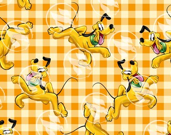 Funny Dog Plaid Vichy/Gingham Orange Seamless Pattern (No AI) PNG 12" x 12" 300 DPI – Digital Paper for Sublimation, Fabric & Scrapbook