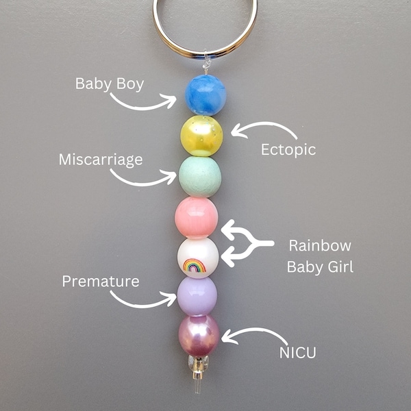 Unfruchtbarkeit und Schwangerschaft und Säuglingsverlust Mutterschaftsreise Perlen-Schlüsselanhänger