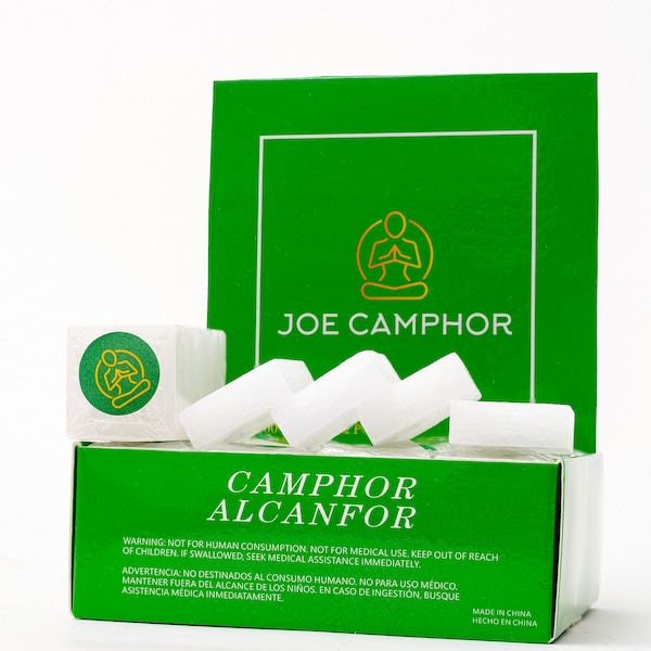 100% Natural Camphor Block/Tablet | (8oz & 16oz 32/64 Tablets ) for Aromatherapy, Odor Eliminator Alcanfor, Kapur, Puja