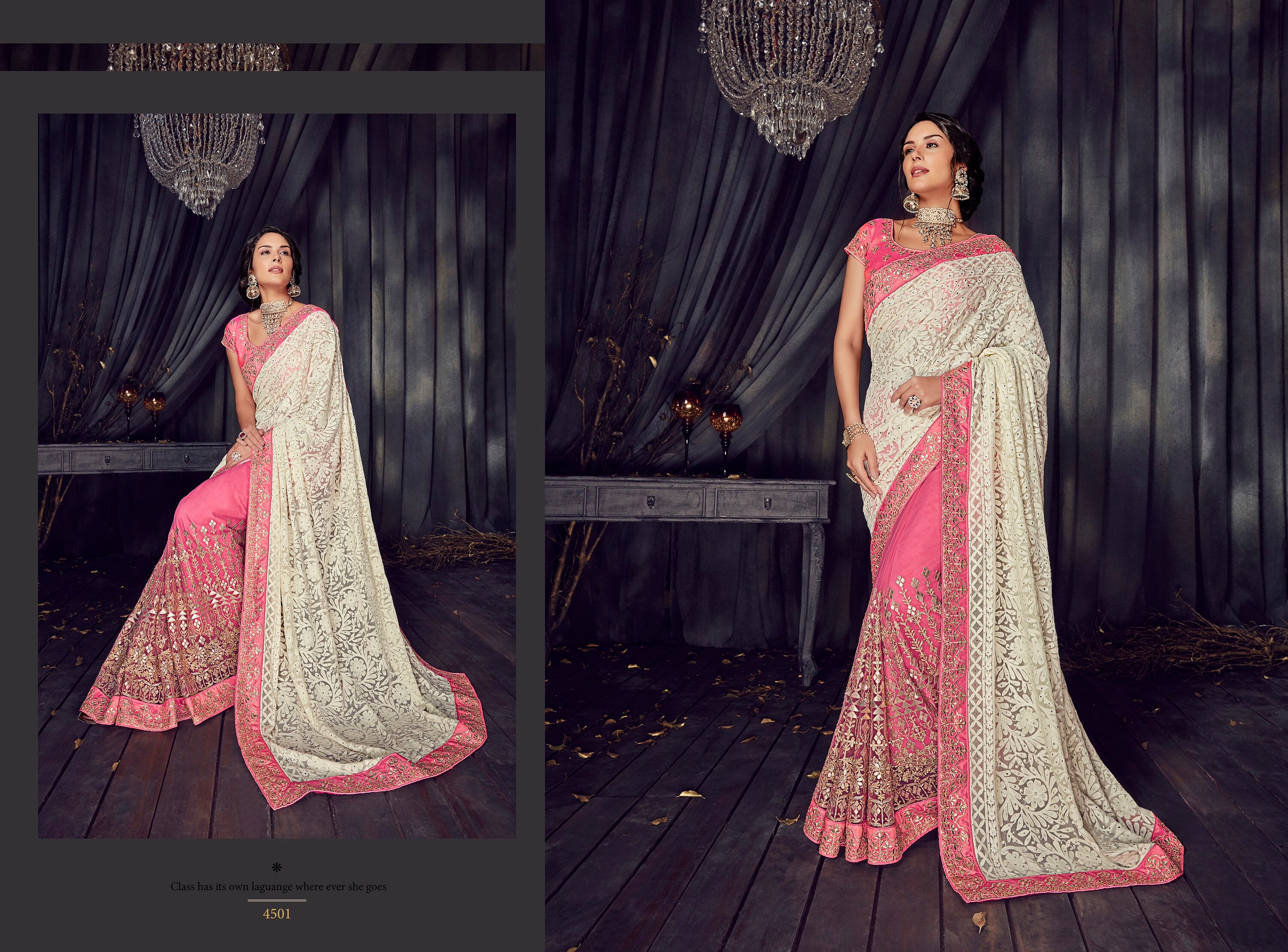 Pink and White Half and Half French Lace Embellished Limited Etsy