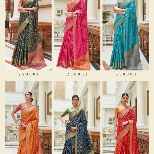 Shops Patola Silk Saree In Indigo Blue With Ikaat Weaving Kanchi Pattu Sarees Fancy Saree Wedding Saree.