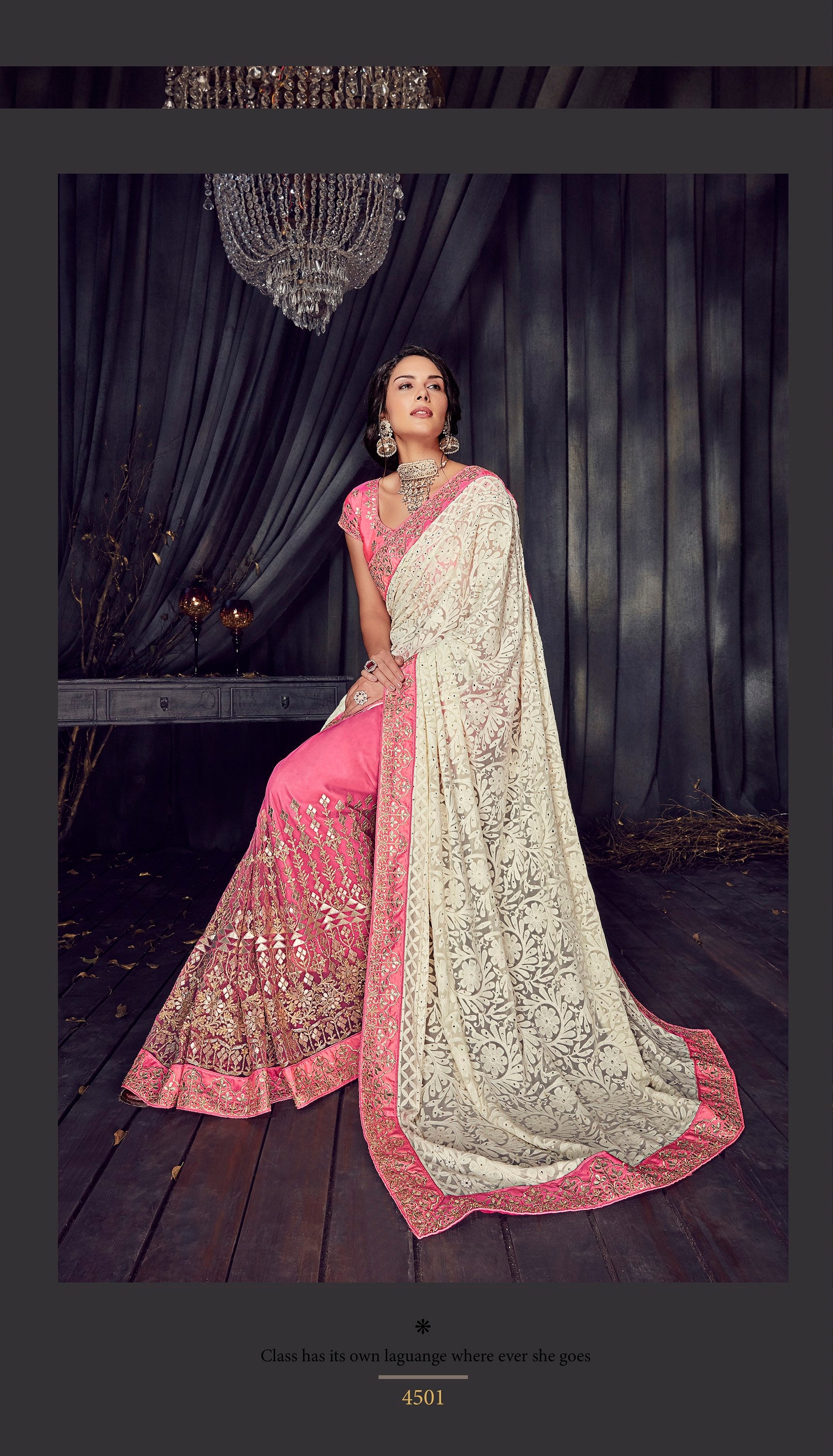 Pink and White Half and Half French Lace Embellished Limited Etsy