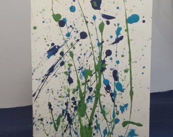 Splatter painted greeting card (blank inside)