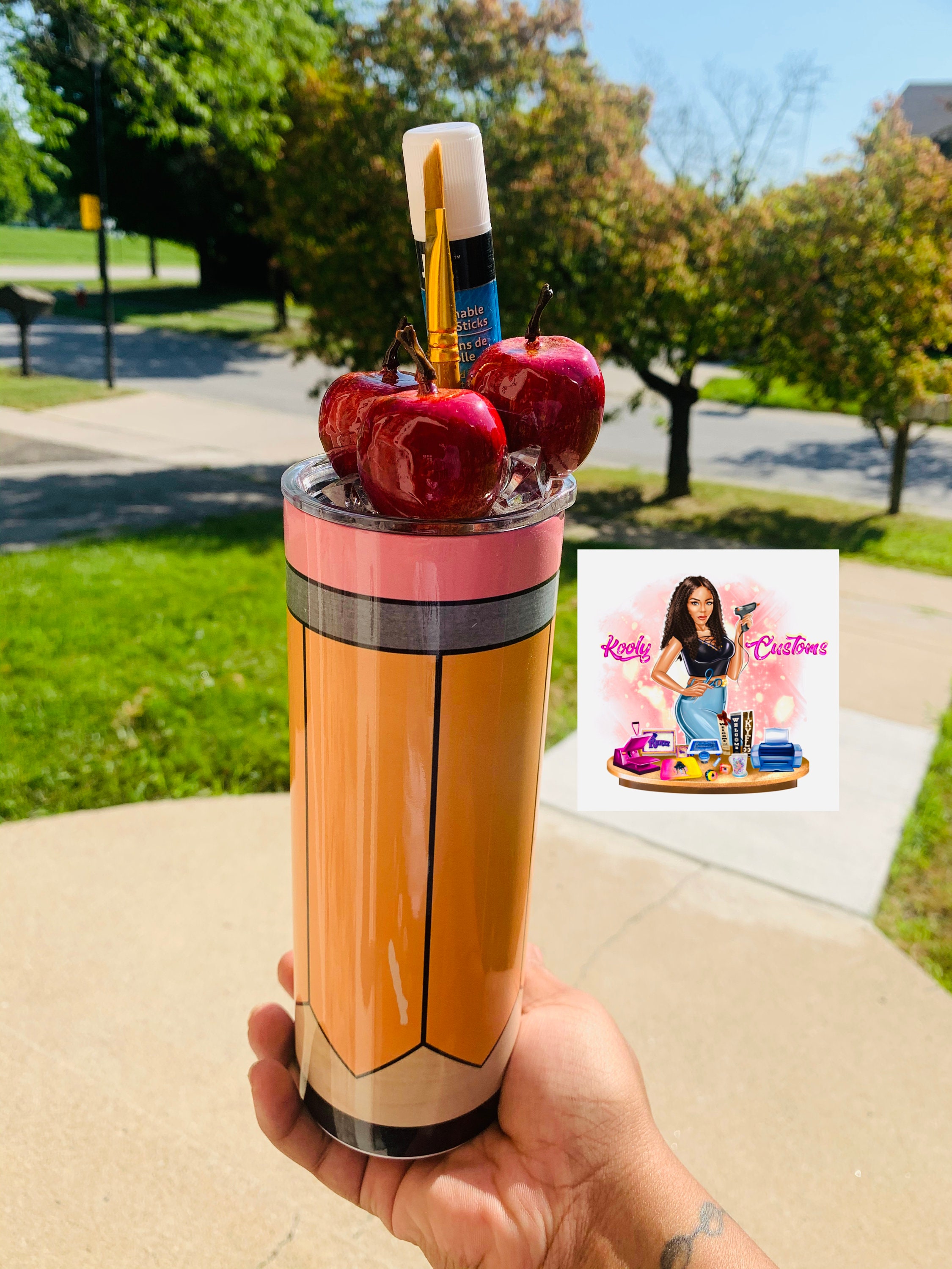 Teachers Tumbler with topper Etsy