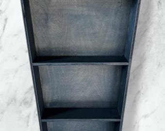 52 Inch Handmade Coffin Bookshelf, Goth Home Decor