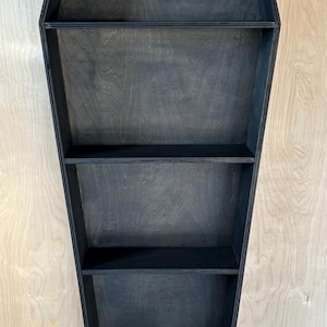 5 Foot Coffin Bookshelf, Handmade Goth Home Decor
