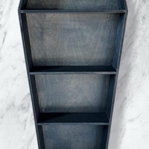5 Foot Coffin Bookshelf, Handmade Goth Home Decor