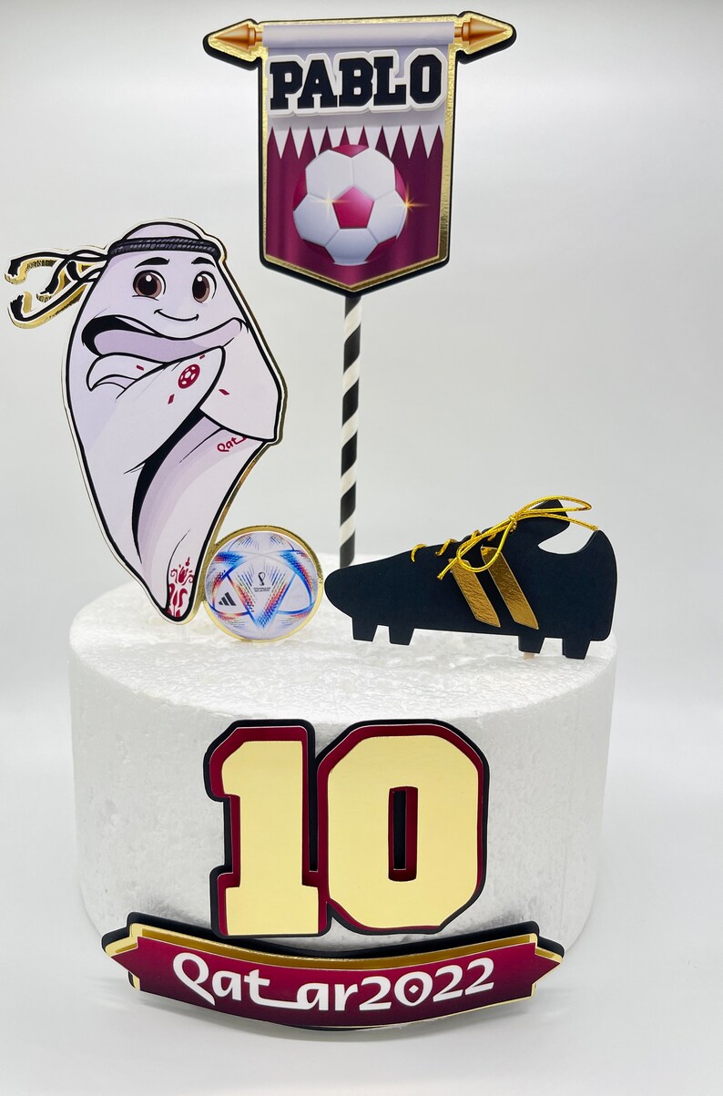 Qatar World Cup 2022 Cake Topper Etsy Hong Kong
