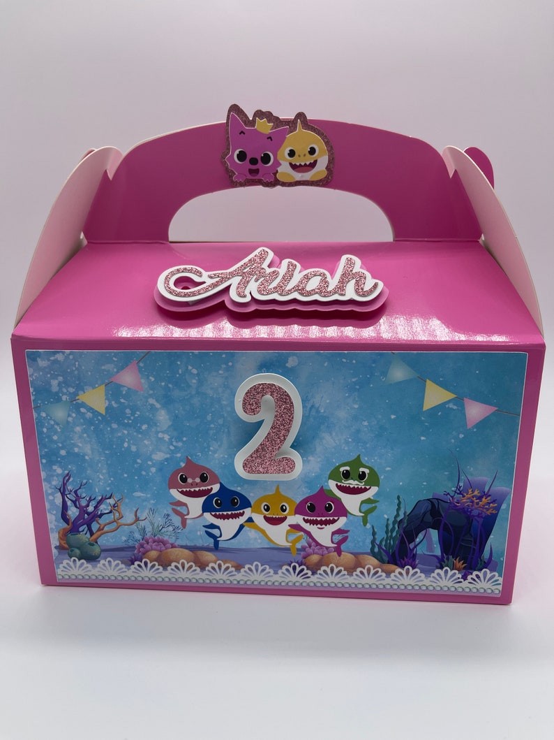 Baby Shark Favor Box Baby Shark Bag Baby Shark Birthday Etsy