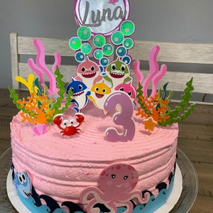 Baby Shark Cake Topper Personalised Baby Shark Pink Baby Etsy Baby Shark Cake Topper Personalised Baby Shark Pink Baby Etsy