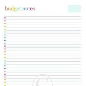 BUDGET NOTES Budget Planner Printable Pages Happy Financial Bill Checklist Tracker Monthly Debt Cash Expense Money Envelope Log Forms
