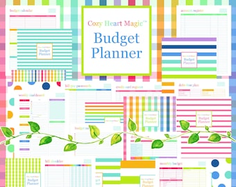BUDGET PLANNER Printable Digital iPad Pages Happy Inserts Bill Checklist Debt Expense Tracker Log Financial Account Kit Monthly Weekly