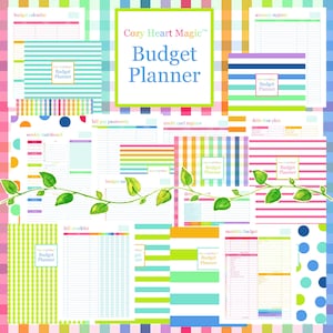 BUDGET PLANNER Printable Digital iPad Pages Happy Inserts Bill Checklist Debt Expense Tracker Log Financial Account Kit Monthly Weekly