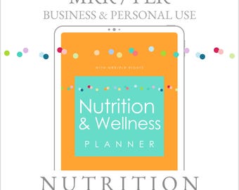 NUTRITION WELLNESS PLANNER Mrr Plr Digital Product Resell Rights Passive Income Marketing Home Budget Finance Branding Editable Template