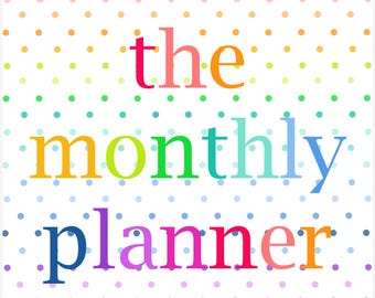 MONTHLY CALENDAR PLANNER Printable Planning Pages Appointment Schedule Inserts Happy Month Sheets College Student Home Letter Classic Mini