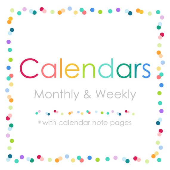 CALENDARS Planner Printable Digital iPad GoodNotes Planner Monthly Weekly Undated Refill Schedule Pages Notes Happy Life Home