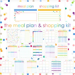 MEAL PLANNER Printable Digital Half Letter iPad Goodnotes Samsung Pages Grocery Shopping List Recipe Weekly Dinner Family Menu Planning