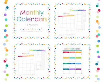 CALENDARS PLANNER Printable Digital iPad GoodNotes Planner Monthly Weekly Undated Refill Schedule Pages Notes Happy Life Home