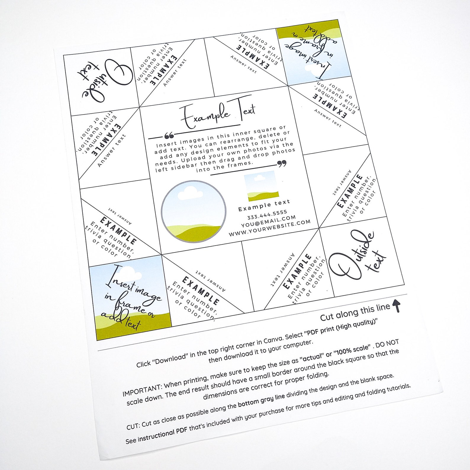 Blank Cootie Catcher Template Editable Cootie Catcher Printable Blank Cootie Catcher Template Editable Cootie Catcher Printable