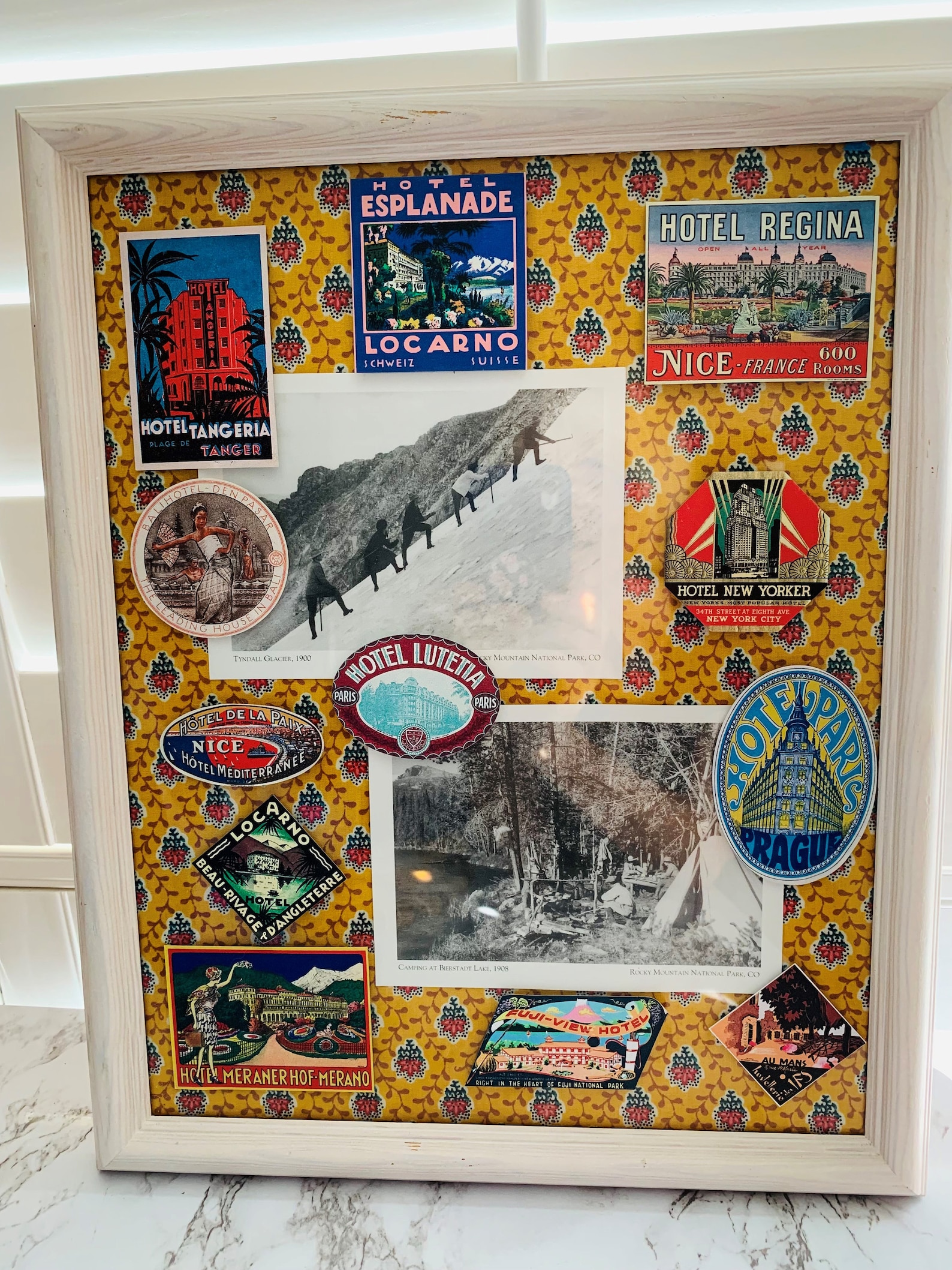 Vintage Inspired Framed Travel Memorabilia Collage Home Etsy