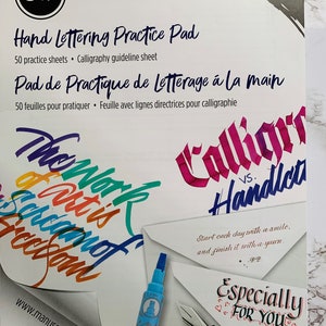 Manuscript Hand Lettering Practice Pad; Calligraphy Practice Sheets; Calligraphy Guide