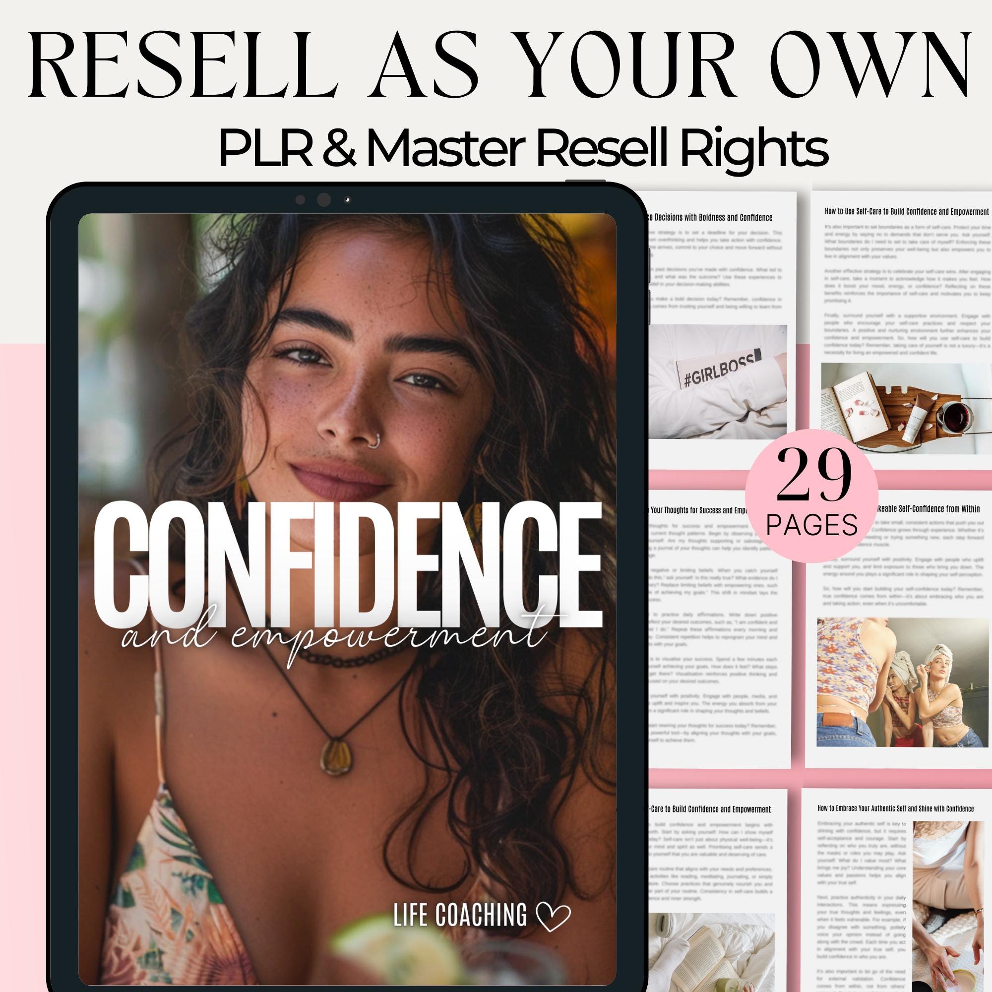 Personal Development Mindset Grow Ebook Self Confidence Master Resell Rights Boost Self Confidence PLR Digital Products Sell On Etsy
