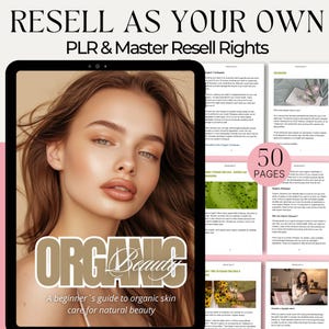 Organic Skincare Ebook Natural Beauty Guide PLR MRR Anti Aging Wellness Tips DIY Skin Care Recipes Digital Product Personal Growth Guide
