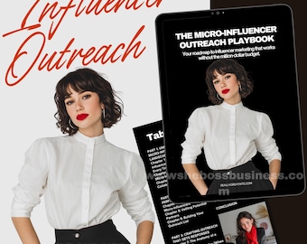 Influencer Outreach Playbook | PLR & MRR Digital Marketing Guide | Influencer Marketing Ebook | Creator Partnerships Blueprint