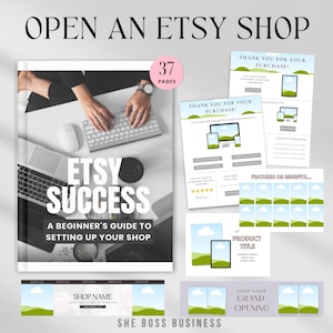 Etsy Shop Guide eBook: Canva Templates, Listings, Banners (PDF & PLR MRR Gift)
