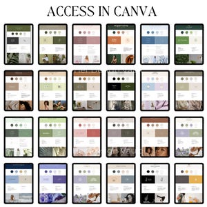 Brand Board Canva Template Business Branding Kit Template Editable Brand Board Bundle Logo & Color Palette Set PLR MRR Brand Identity Kit