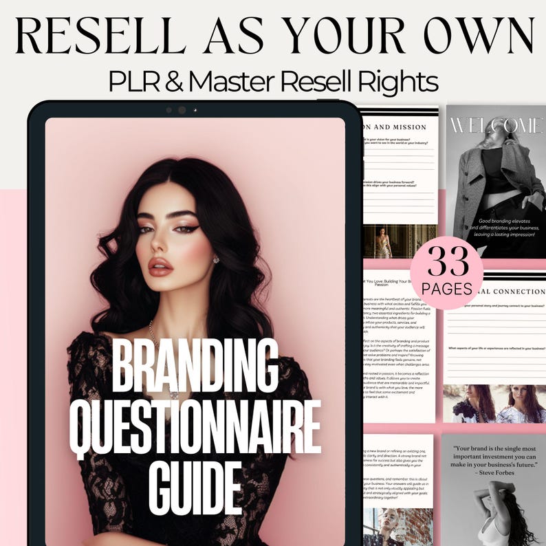 Branding Guide Lead Magnet Business Branding Template Business Owner PLR MRR for Start A Business Branding Digital Business Brand Planning
