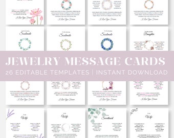 Jewelry Message Cards ShineOn Canva Designs Jewelry Necklace Message Card Templates  POD Shineon Message Cards Awkward Style Designs