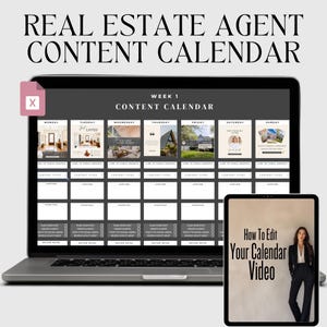 Real Estate Social Media Calendar Templates for Realtors Post Schedule Monthly Real Estate Social Media Content Calendar Editable