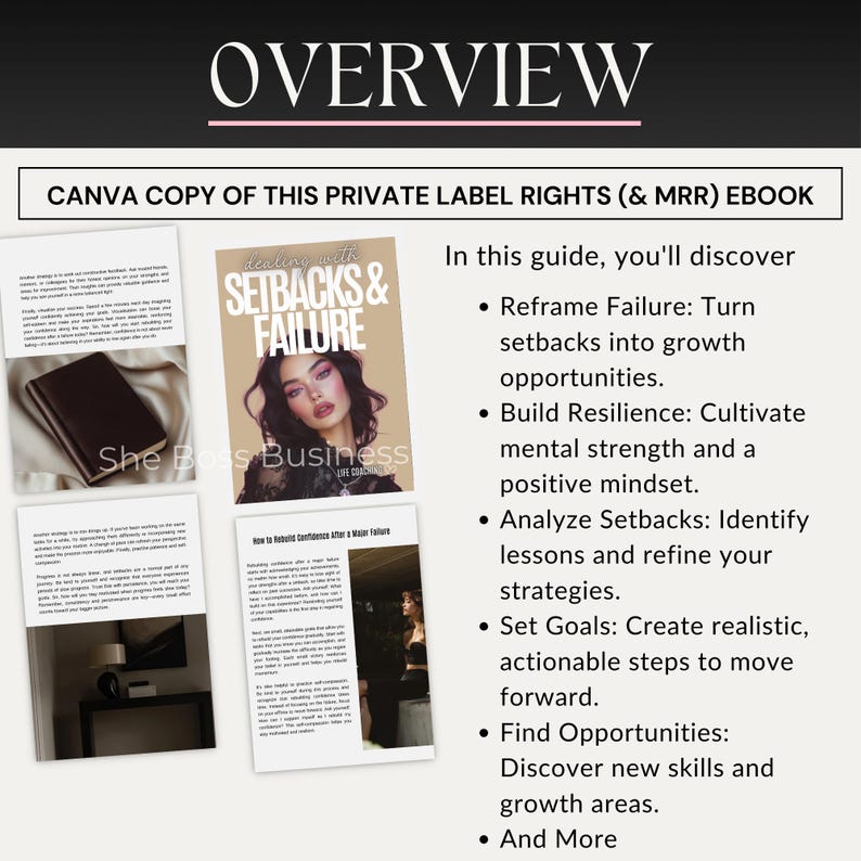 overcome setback ebook. life coach leS=D Magnet