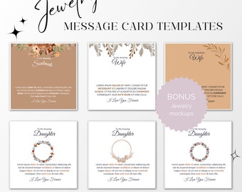 ShineOn Message Cards Template Jewelry Message Cards Canva Custom Necklace Message Cards ShineOn Design Canva Gearbubble Message Card Bundle