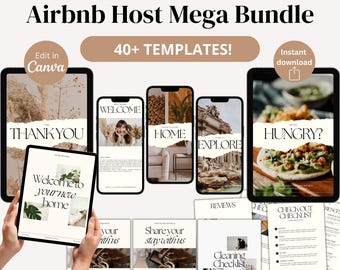 Airbnb Host Business Guide | 62-Page Canva Templates (PLR & MRR)