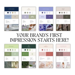 Brand Board Canva Template Business Branding Kit Template Editable Brand Board Bundle Logo & Color Palette Set PLR MRR Brand Identity Kit
