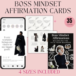 Tablero de visión de afirmaciones positivas para el crecimiento personal Tarjetas de afirmación para mujeres empresarias Tarjetas de afirmación para mujeres en puestos de liderazgo Afirmaciones diarias